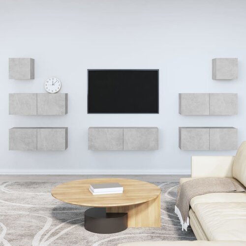 VidaXL 7-dijelni set TV ormarića siva boja betona konstruirano drvo Slike