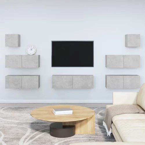 vidaXL 7-dijelni set TV ormarića siva boja betona konstruirano drvo