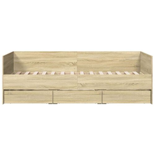 VidaXL Dnevni krevet s ladicama boja hrasta sonome 90 x 200 cm drveni Slike