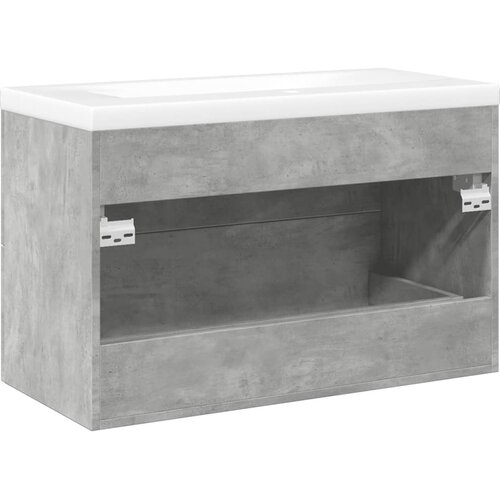  2-dijelni set kupaonskog namje&amp;scaron;taja siva boja betona drveni 80 x 38.5 x 48 cm Slike