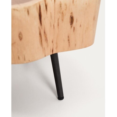 Kave Home Okrogla klubska mizica z mizno plo&amp;scaron;čo iz akacije v naravni barvi 49x47 cm Tavine &amp;ndash; Slike