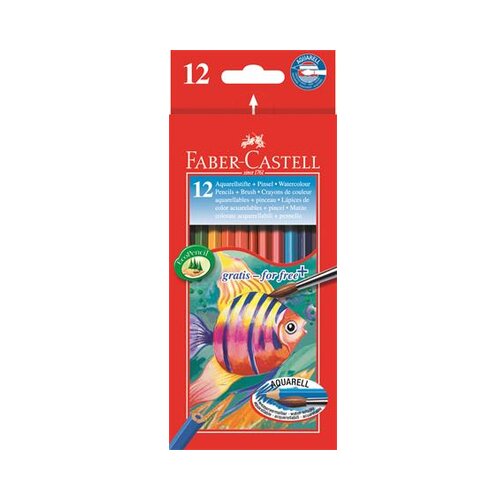 Faber-Castell set &amp;scaron;esterokotnih akvarelnih svinčnikov, 12 barv Slike