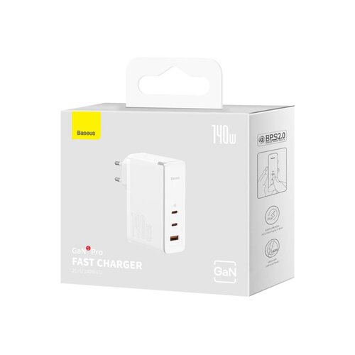 Baseus GaN5 Pro Hitri polnilnik, 2xUSB-C + USB, 140W, bel Cene