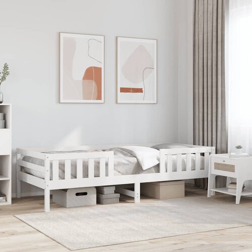 Furnova Posteljni okvir brez vzmetnice bel 90x200 cm trdna borovina, (21941551) Slike