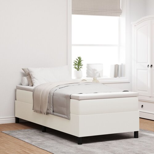 VidaXL Krem Konstruirano drvo 100 x 200 cm Izdržljivo Krevetni okvir Slike