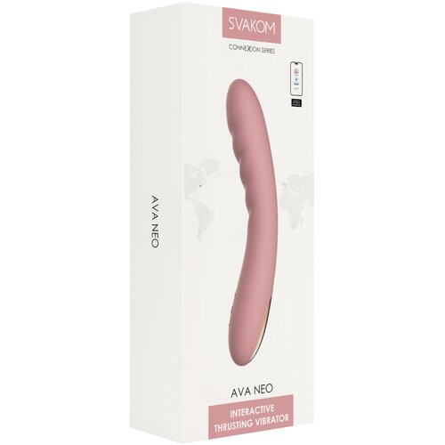Svakom Ava Neo Interactive Thrusting Vibrator Peach Slike
