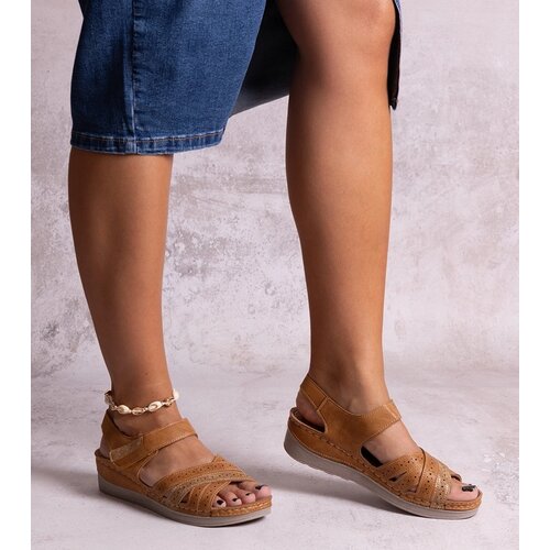Gemre Brown wedge sandals Areja Cene