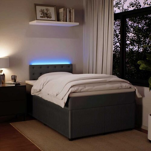 Box spring krevet s madracem tamnosivi 120 x 200 cm bar&amp;scaron;unasti Slike
