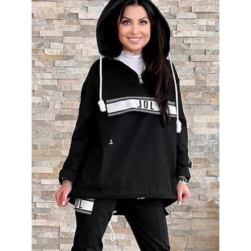 By o la la Black hoodie oversize print la Slike