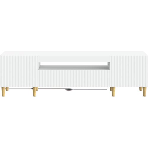  LED TV kabinet Bijela Konstruirano drvo Slike