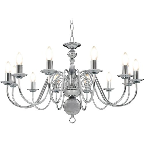 VidaXL Lestenec srebrn 12 x E14 žarnice Slike