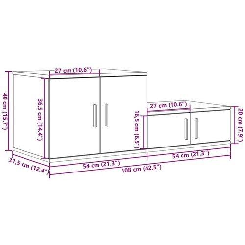 Kabinet za pohranu Sonoma hrast 108x41x40 cm od konstruiranog drva Slike