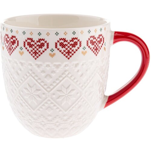 Dakls Bijela porculanska šalica s božićnim motivom 630 ml Knitting – Cijene