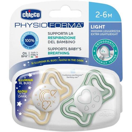 Chicco Physio Light Physio Forma Night duda 2-6 m Gold/Green 2 kos Cene