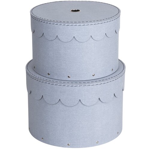 Bigso Box of Sweden Svetlo sive kartonaste škatle s pokrovom za shranjevanje v kompletu 2 ks ø 26x17,5 cm Wilma – Cene