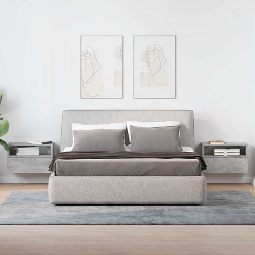  Zidni noćni ormarići 2 kom beton siva 45x26x28,5 cm Slike