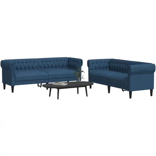  2-dijelni set sofa plavi od tkanine