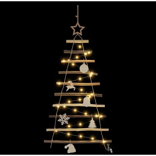  Božićno drvce s 30 LED svjetlima Prirodna 90 cm Masivni jasen Slike