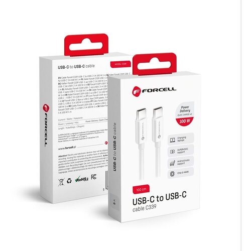forcell kabel Type- C na Type- C QC4.0 5A/20V PD100W C339 2m bijeli Cijene