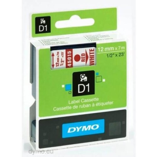 Dymo trak dymo D1 45015, 12 mm 7 m (rdeča/bela), original Slike