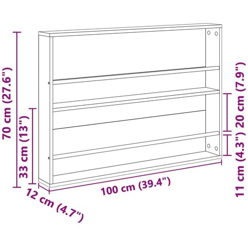  Polica za časopise s policom Zidne Staro drvo 100 x 12 x 70 cm Slike