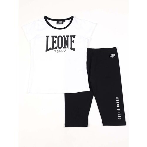 Leone 1947 Otro&scaron;ki kompleti Girl Sets T-Shirt + Leggings B W Bela Cene