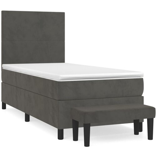 Maison Chic Box spring postelja - Vzmetna postelja z vzmetnico temno siva 80x200 cm žamet SL1662, (21910053) Cene