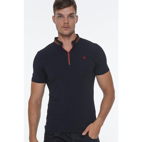 Dewberry T8571 ZIPPERED MEN'S T-SHIRT-DARK NAVY BLUE Slike