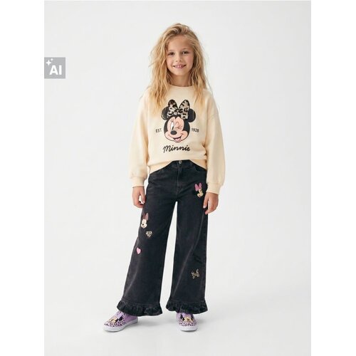 Sinsay Wide leg traperice s mješavinom viskoze Minnie Mouse Cene