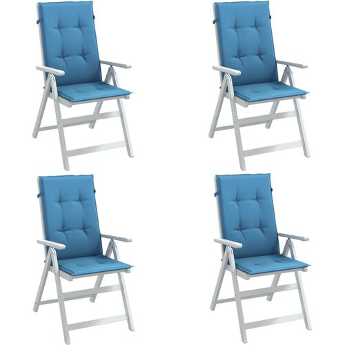  Jastuci za stolice 4 kom pro&amp;scaron;arano plavi 120x50x4 cm od tkanine Slike