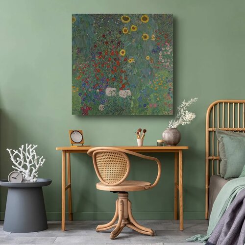  Slika - Gustav Klimt &amp;ndash; Farm garden with sunflowers 40x40 Premium Print Slike