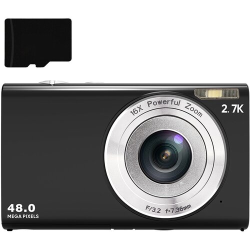INF digitalni fotoaparat 48MP 2.7K fhd 16X digitalni zoom, spletna kamera, samodejno ostrenje black, (21266048) Cene
