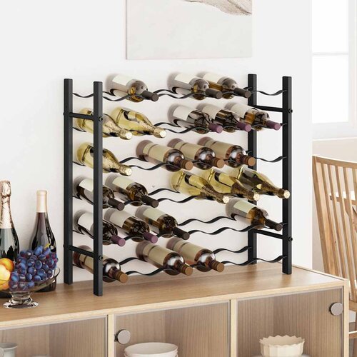  Stalak za vino za 36 boca crni željezni Cijene