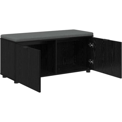  Klupa za hodnik s jastukom Crni hrast 100 x 38 x 46 cm Slike