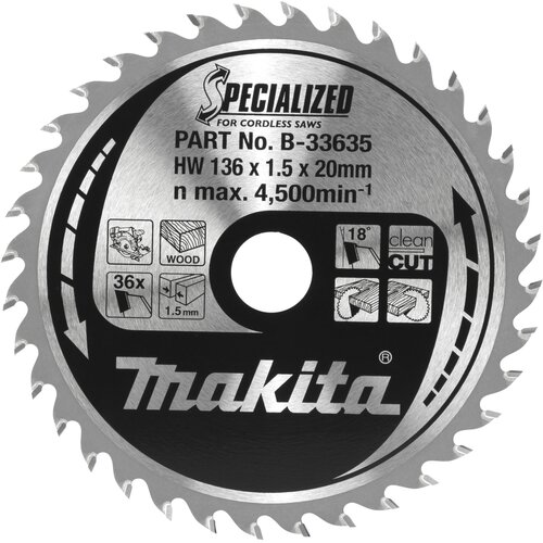 Makita B-33635 SPECIALIZED Saw Blade 136x20x36Z Slike