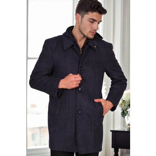 Dewberry PLT8335 MEN'S COAT-DIAGONAL BLACK-BLUE-2 Cijene