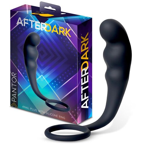 Afterdark Pantor Anal Plug with Silicone Ring Black Slike