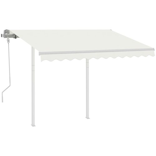Maison Chic Ročno zložljiva tenda - Senčniki s stebrički 3,5x2,5 m krem, (22038799) Cene