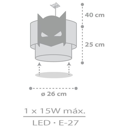 Dalber 61802 - Dečiji luster DARK HERO 1xE27/15W/230V Slike