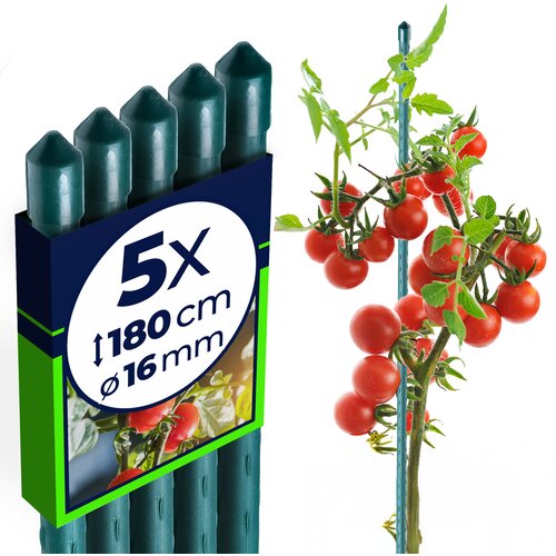KADAX Podporni drog za rastline 180 cm, prevlečeni kolčki za paradižnik 16 mm, 5 kosov, (5000362436) Cene