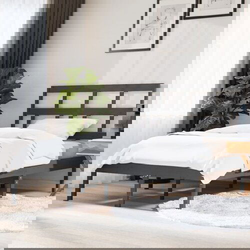 Furnova Posteljni okvir siv 150x200 cm trden les, (21940992) Slike