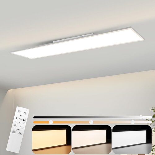 Nettlife LED stropna svetilka z možnostjo zatemnitve 100x25 cm, dolga ravna stropna plo&scaron;ča z daljinskim upravljalnikom, velika bela 24W, (5000046022) Cene
