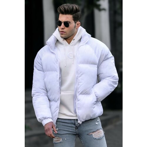 Madmext Winter Jacket - White - Puffer Cene