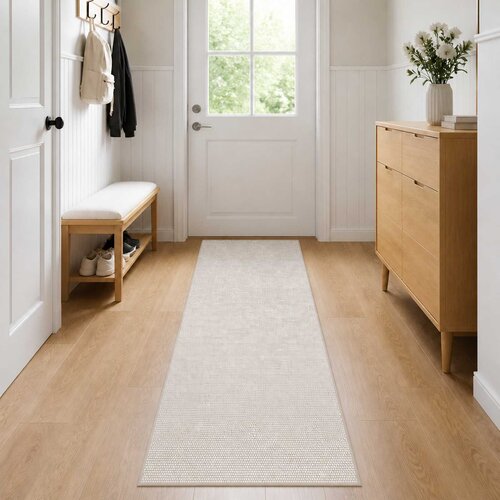  Tepih Krem 100 x 300 cm 100% poliester 3 mm Mogu se prati Cene