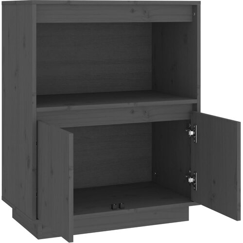  Komoda siva 60 x 34 x 75 cm od masivne borovine Slike