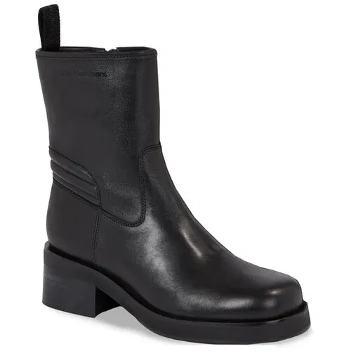 Calvin Klein Jeans Škornji Biker Boot Lth Wn YW0YW01330 Črna