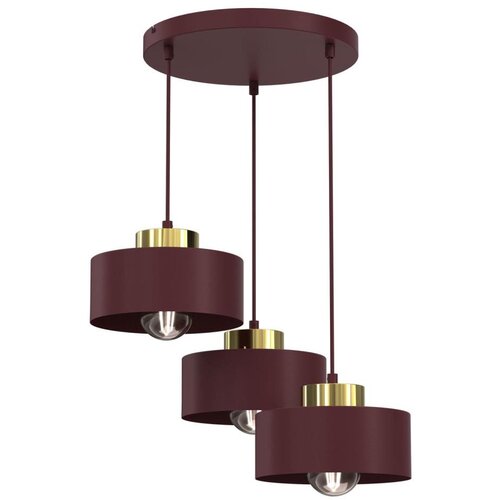  Luster na sajli MARTI 3xE27/15W/230V bordo/zlatna Slike