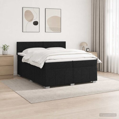  Boxspring krevet s madracem Crna 200 x 200 cm Tkanina Cene