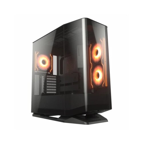 Cougar FV270 Black | PC Case | Mid tower / Tempered, Curved Glass Perimeter / Quick Detachable Air Filters / Up to 9 Fans (1x120mm RGB Preinstalled) / Black Slike