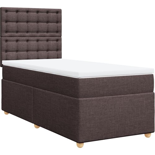 vidaXL Box spring postelja z vzmetnico temno rjava 90x200 cm blago, (21291088) Cene